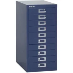 Bisley 10 Drawer Metal Filing Cabinet - Blue