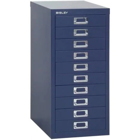 Bisley 10 Drawer Metal Filing Cabinet - Blue 1 Bisley 10 Drawer Metal Filing Cabinet - Blue