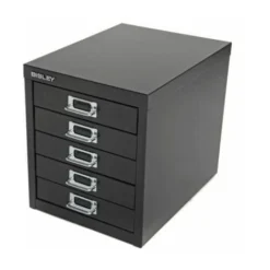 Bisley 5 Drawer Filing Cabinet - Black