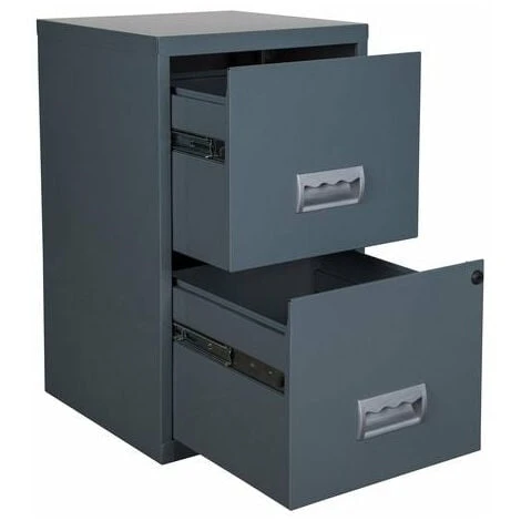 Pierre Henry 2 Drawer Maxi Tall Filing Cabinet - Dark Grey 1 Pierre Henry 2 Drawer Maxi Tall Filing Cabinet - Dark Grey