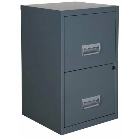 Pierre Henry 2 Drawer Maxi Tall Filing Cabinet - Dark Grey 2 Pierre Henry 2 Drawer Maxi Tall Filing Cabinet - Dark Grey - Image 2