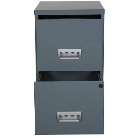 Pierre Henry 2 Drawer Maxi Tall Filing Cabinet - Dark Grey 3 Pierre Henry 2 Drawer Maxi Tall Filing Cabinet - Dark Grey - Image 3