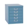 Bisley 5 Drawer Filing Cabinet - Blue