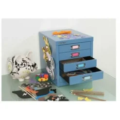 Bisley 5 Drawer Filing Cabinet - Blue -Office Furniture Store 86764497 3