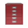 Bisley 5 Drawer Filing Cabinet - Red