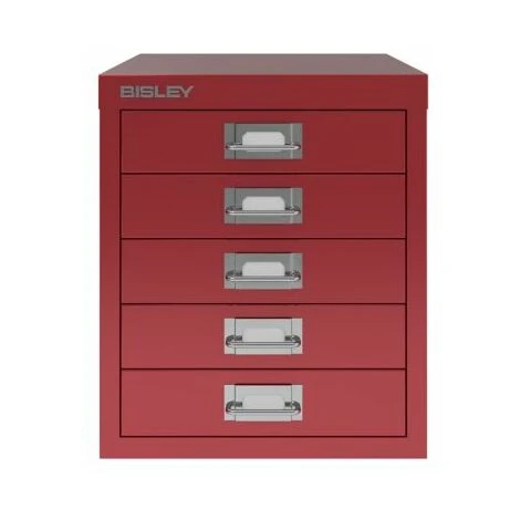 Bisley 5 Drawer Filing Cabinet - Red 1 Bisley 5 Drawer Filing Cabinet - Red
