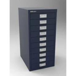 Bisley 10 Drawer Metal Filing Cabinet - Prussian