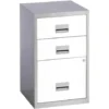Pierre Henry 3 Drawer A4 Filing Cabinet – Silver & White