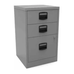 Bisley A4 3 Drawer Filing Cabinet - Silver