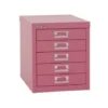Bisley 5 Drawer Filing Cabinet - Pink
