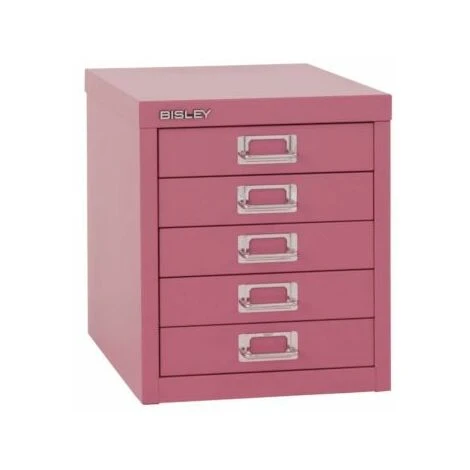 Bisley 5 Drawer Filing Cabinet - Pink 1 Bisley 5 Drawer Filing Cabinet - Pink