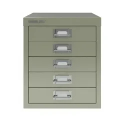 Bisley 5 Drawer Filing Cabinet - Goose Grey