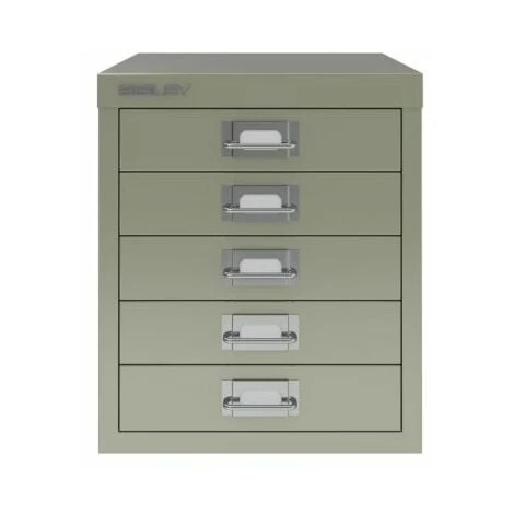 Bisley 5 Drawer Filing Cabinet - Goose Grey 1 Bisley 5 Drawer Filing Cabinet - Goose Grey