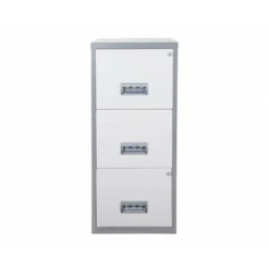 Pierre Henry 3 Drawer Maxi Filing Cabinet - Silver/White