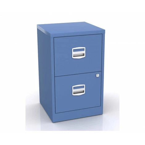 Bisley 2 Drawer Metal Filing Cabinet - Blue 1 Bisley 2 Drawer Metal Filing Cabinet - Blue