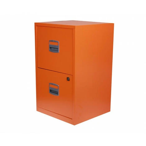 Bisley 2 Drawer Metal Filing Cabinet - Orange 1 Bisley 2 Drawer Metal Filing Cabinet - Orange