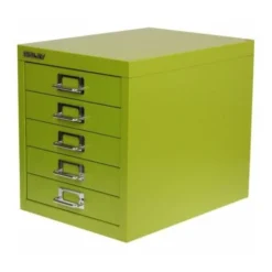 Bisley 5 Drawer Filing Cabinet - Green