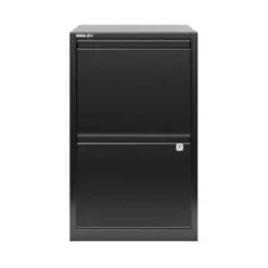Bisley A4 2 Drawer Flush Front Filing Cabinet - Black