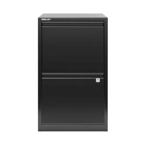 Bisley A4 2 Drawer Flush Front Filing Cabinet - Black 1 Bisley A4 2 Drawer Flush Front Filing Cabinet - Black