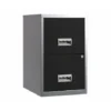 Pierre Henry 2 Drawer Maxi Tall Filing Cabinet - Silver/Black