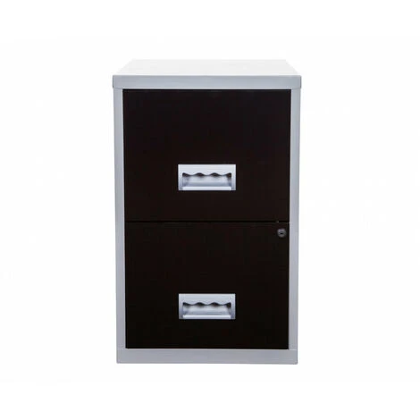 Pierre Henry 2 Drawer Maxi Tall Filing Cabinet - Silver/Black 2 Pierre Henry 2 Drawer Maxi Tall Filing Cabinet - Silver/Black - Image 2