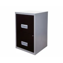 Pierre Henry 2 Drawer Maxi Tall Filing Cabinet - Silver/Black 6 Pierre Henry 2 Drawer Maxi Tall Filing Cabinet - Silver/Black -Office Furniture Store 86764684 3