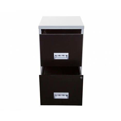 Pierre Henry 2 Drawer Maxi Tall Filing Cabinet - Silver/Black 4 Pierre Henry 2 Drawer Maxi Tall Filing Cabinet - Silver/Black - Image 4