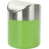 Mini Stainless Steel Trash Can With Convenient Swing Lid For Office Trolley Bedroom (Green)