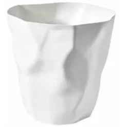 Office Trash Can, Environmental Protection Irregular Bedroom Office Plastic Trash Can (White)