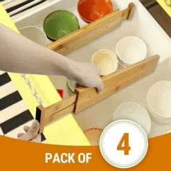 Bamboo Kitchen Drawer Divider, Drawer Organizers, Expandable Drawer Divider, Wooden Desk Drawer Organizers, Kitchen Compartment Organizer, Baby Drawer 43-56cm -Office Furniture Store 87635435 4