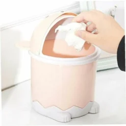 Mini Paper Basket Rolling Type Desktop Cover Waste Bins Trash Can Bucket Kitchen Living Room Waste Bins -Office Furniture Store 87641703 4