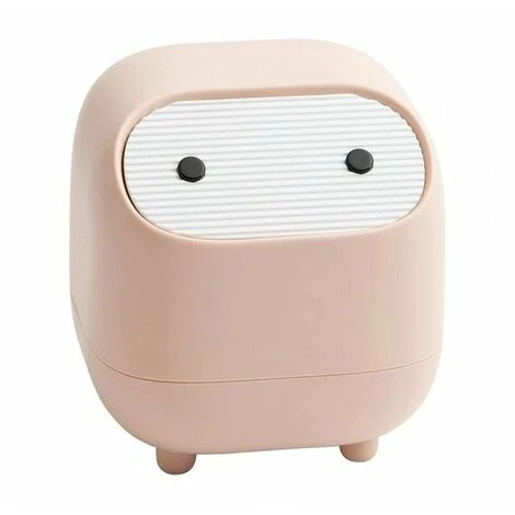 Small Trash Can, Cute Ninja Office Trash Can With Lid, Bedroom Trash Can With 1 Roll Waste Bag, Trash Can For Home, Bedroom, Office (Pink) 1 Small Trash Can, Cute Ninja Office Trash Can With Lid, Bedroom Trash Can With 1 Roll Waste Bag, Trash Can For Home, Bedroom, Office (Pink)