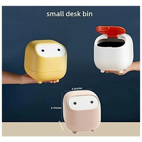Small Trash Can, Cute Ninja Office Trash Can With Lid, Bedroom Trash Can With 1 Roll Waste Bag, Trash Can For Home, Bedroom, Office (Pink) 5 Small Trash Can, Cute Ninja Office Trash Can With Lid, Bedroom Trash Can With 1 Roll Waste Bag, Trash Can For Home, Bedroom, Office (Pink) - Image 5