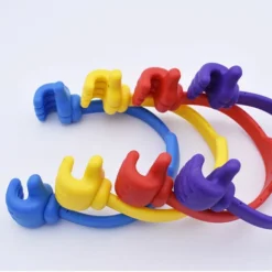 4 Pack Thumbs Up Cell Phone Holder, Adjustable Silicone Tablet Stand, Multi Colors Portable Desktop OK Stands Compatible For Smart Phones IPhone IPad Mini Huawei Samsung Galax