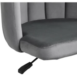 Desk Chair Velvet Computer Office Chair With Unique Back Armrest Height Adjustable Padded Seat Swivel Chair For Desk Home Office, Grey -Office Furniture Store 88057577 4