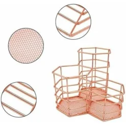 GDRHVFD Pencil Pot Holder Office Pen Holder Metal Pen Holder Office Pencil Holder Desk Storage, Glasses Pencil Holder Brush Holder Storage Organizer -Office Furniture Store 88103509 3