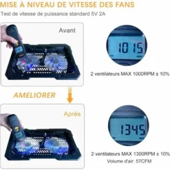 GDRHVFD C302 10-15.6 Laptop Cooling Pad Ultra Slim Portable 2 Big Quiet 1300 RPM Fans With Built-in USB Line Simple And Easy To Use -Office Furniture Store 88107329 4