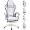 Vinsetto Racing Style Gaming Chair With Reclining Function Footrest Purple