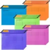 12 Pack A4 Polypropylene Hanging File Folders With Tabs And Card Inserts For Office, Home Organization (Mixed Colors)