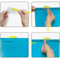 12 Pack A4 Polypropylene Hanging File Folders With Tabs And Card Inserts For Office, Home Organization (Mixed Colors) -Office Furniture Store 88617384 4