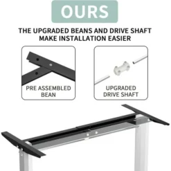 Standing Desk 140CM Electric Height Adjustable Desk Stand Up Home Office Computer Desk T-Shaped Metal Bracket Desk With Wood Tabletop And Memory Settings,White 9 Standing Desk 140CM Electric Height Adjustable Desk Stand Up Home Office Computer Desk T-Shaped Metal Bracket Desk With Wood Tabletop And Memory Settings,White -Office Furniture Store 89782244 5