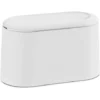 Desktop Mini Wastebasket With Lid, Small Trash Can, White With Lid