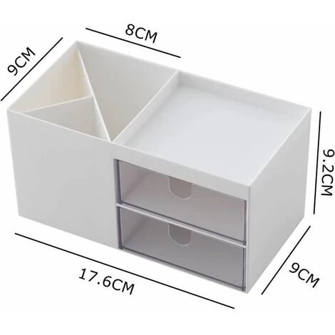 Mini Desktop Storage Box Office Supplies Desk Pen Holder Cute Pencil Pot Makeup Brush Holder (Blue) 4 Mini Desktop Storage Box Office Supplies Desk Pen Holder Cute Pencil Pot Makeup Brush Holder (Blue) - Image 4