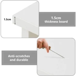 L-Computer Desk Corner Computer Desk With Large Storage Space Study Desk Laptop Table For Home Office, White 8 L-Computer Desk Corner Computer Desk With Large Storage Space Study Desk Laptop Table For Home Office, White -Office Furniture Store 90636110 4