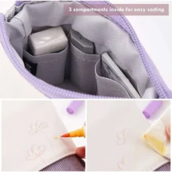 Vertical Pen Holder Retractable Cute Pen Bag Color, PU Corduroy Vertical Stationery Pen Bag (pink) -Office Furniture Store 90741056 3