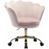 Velvet Office Chair Swivel Desk Chair Height Adjustable Task Chair For Home Office, Velvet, Light Pink