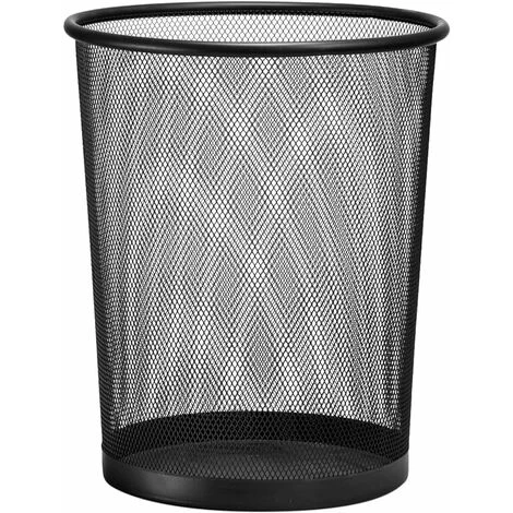 19L Mesh Metal Bin Black Wire Mesh Waste Paper Basket Round Wastebasket 1 19L Mesh Metal Bin Black Wire Mesh Waste Paper Basket Round Wastebasket