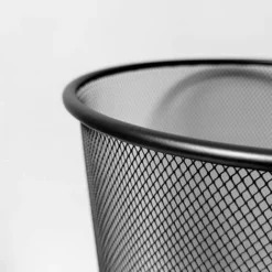 19L Mesh Metal Bin Black Wire Mesh Waste Paper Basket Round Wastebasket 7 19L Mesh Metal Bin Black Wire Mesh Waste Paper Basket Round Wastebasket -Office Furniture Store 91891697 3