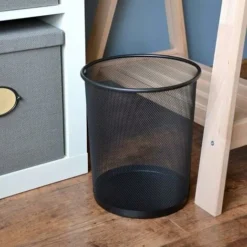 19L Mesh Metal Bin Black Wire Mesh Waste Paper Basket Round Wastebasket 9 19L Mesh Metal Bin Black Wire Mesh Waste Paper Basket Round Wastebasket -Office Furniture Store 91891697 5