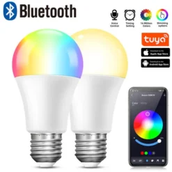 Wifi Smart Bulb E27 9W LED Multicolor RGB+CCT 2700K-6500K, Compatible With Alexa/Google Home, Smart Bulb No Hub Needed, 4 PCS [Energy Class A+] -Office Furniture Store 91891816 3